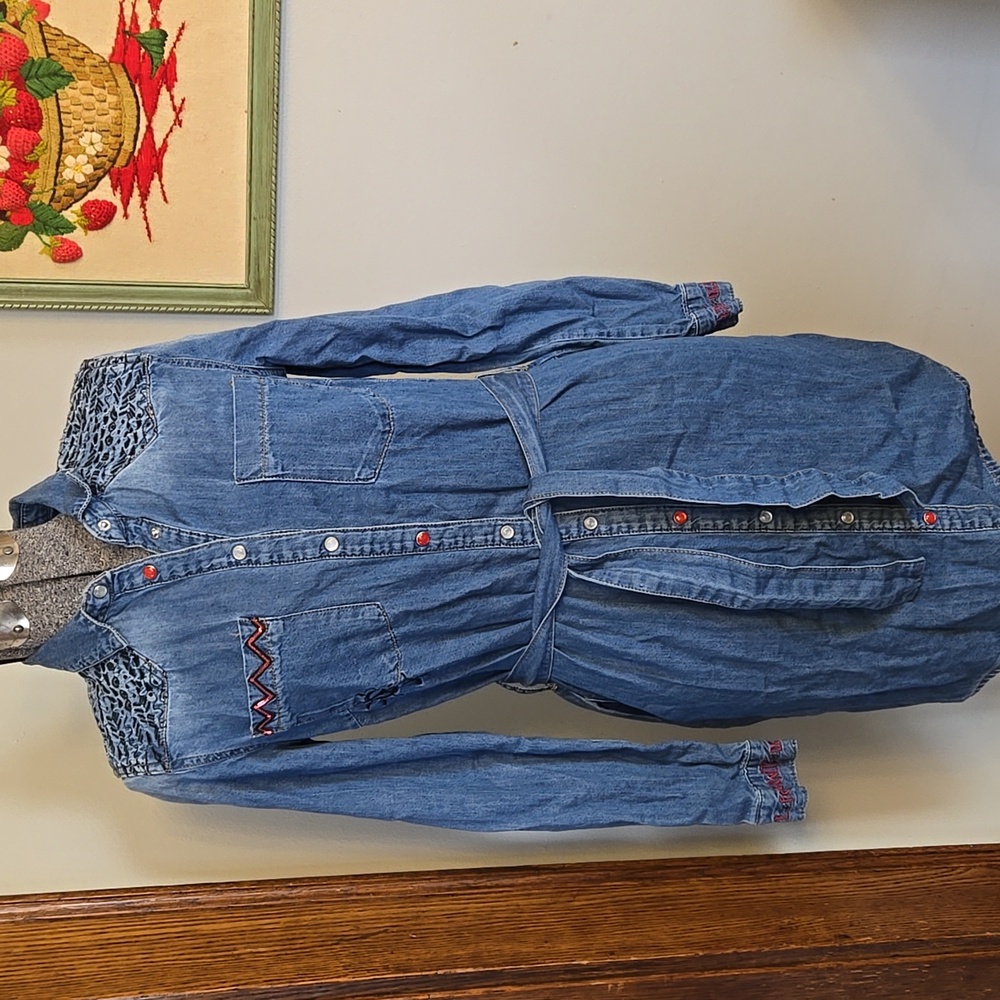Desigual Denim Pearl Snap Button Down